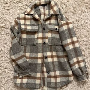 Women’s Shacket - Oversized Shirt Jacket, Flannel